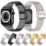 xDfind 七珠扣不鏽鋼錶帶，適用於 Apple Watch 42 / 44 / 45 / 46 / 49mm，適用於 Apple Watch 38 / 40 / 41 / S10 42mm