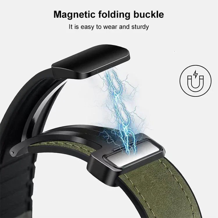 xDfind Crazy Horse Pattern Silicone Skin Magnetic Buckle Watch Band, For Apple Watch 42 / 44 / 45 / 46 / 49mm, For Apple Watch 38 / 40 / 41 / S10 42mm