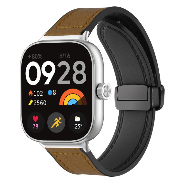 xDfind Crazy Horse Pattern Silicone Skin Magnetic Buckle Watch Band, For Xiaomi Band 10 Pro/9 Pro/Redmi Watch 6/5/4, For Redmi Watch 3 Active / Watch 3 Lite, For Redmi Watch 3