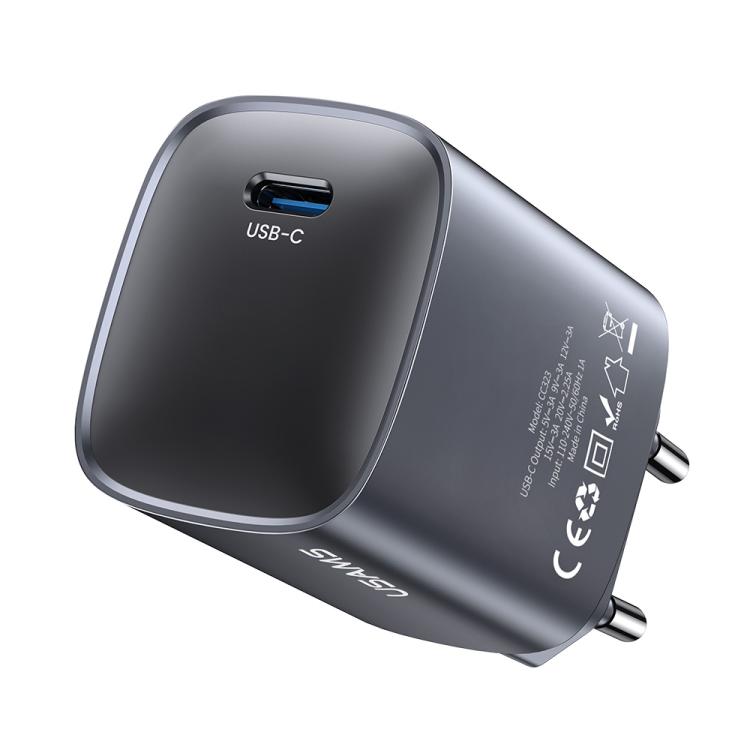 USAMS CC323 T66 45W USB-C / Type-C GaN 快速充電器，歐規插頭，CC323
