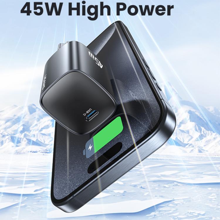 USAMS CC323 T66 45W USB-C / Type-C GaN 快速充電器，歐規插頭，CC323