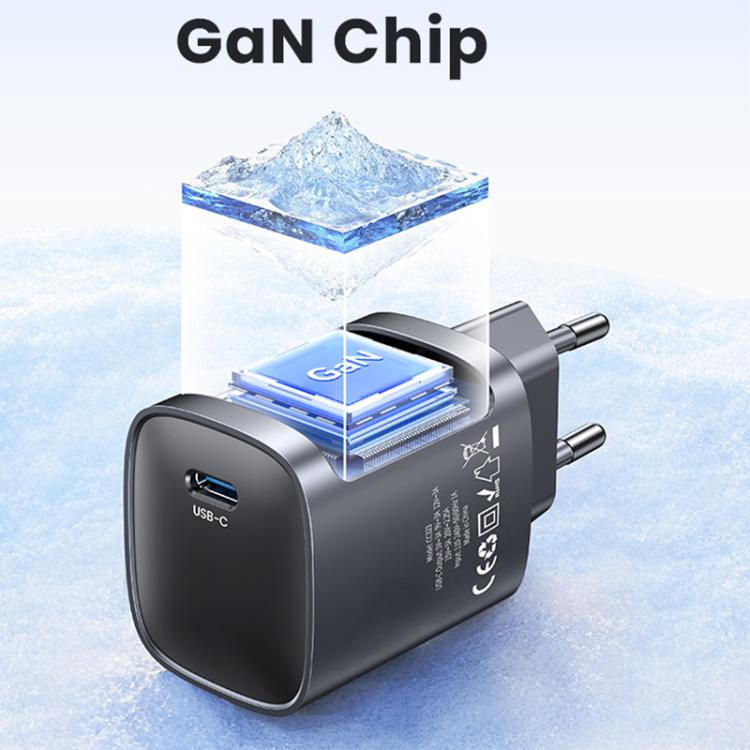 USAMS CC323 T66 45W USB-C / Type-C GaN 快速充電器，歐規插頭，CC323