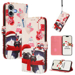 聖誕系列扣環皮革手機殼附手腕帶，適用於 iPhone 17e / 16e、iPhone 17 Pro Max、iPhone 17 Pro、iPhone 17、iPhone Air、iPhone 16 Pro Max、iPhone 16 Pro、iPhone 16 Plus
