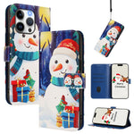 聖誕系列扣環皮革手機殼附手腕帶，適用於 iPhone 17e / 16e、iPhone 17 Pro Max、iPhone 17 Pro、iPhone 17、iPhone Air、iPhone 16 Pro Max、iPhone 16 Pro、iPhone 16 Plus