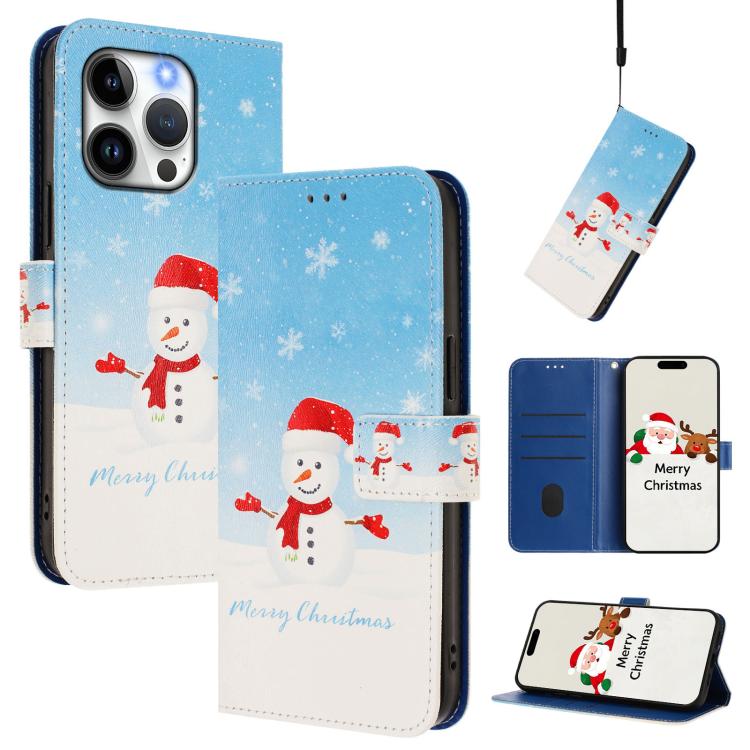 聖誕系列扣環皮革手機殼附手腕帶，適用於 iPhone 17e / 16e、iPhone 17 Pro Max、iPhone 17 Pro、iPhone 17、iPhone Air、iPhone 16 Pro Max、iPhone 16 Pro、iPhone 16 Plus