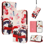聖誕系列扣環皮革手機殼附手腕帶，適用於 iPhone 17e / 16e、iPhone 17 Pro Max、iPhone 17 Pro、iPhone 17、iPhone Air、iPhone 16 Pro Max、iPhone 16 Pro、iPhone 16 Plus