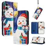 聖誕系列扣環皮革手機殼附手腕帶，適用於 iPhone 17e / 16e、iPhone 17 Pro Max、iPhone 17 Pro、iPhone 17、iPhone Air、iPhone 16 Pro Max、iPhone 16 Pro、iPhone 16 Plus