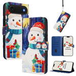 聖誕系列扣環皮革手機殼附手腕帶，適用於 iPhone 17e / 16e、iPhone 17 Pro Max、iPhone 17 Pro、iPhone 17、iPhone Air、iPhone 16 Pro Max、iPhone 16 Pro、iPhone 16 Plus