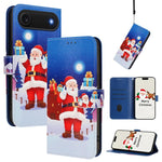 聖誕系列扣環皮革手機殼附手腕帶，適用於 iPhone 17e / 16e、iPhone 17 Pro Max、iPhone 17 Pro、iPhone 17、iPhone Air、iPhone 16 Pro Max、iPhone 16 Pro、iPhone 16 Plus