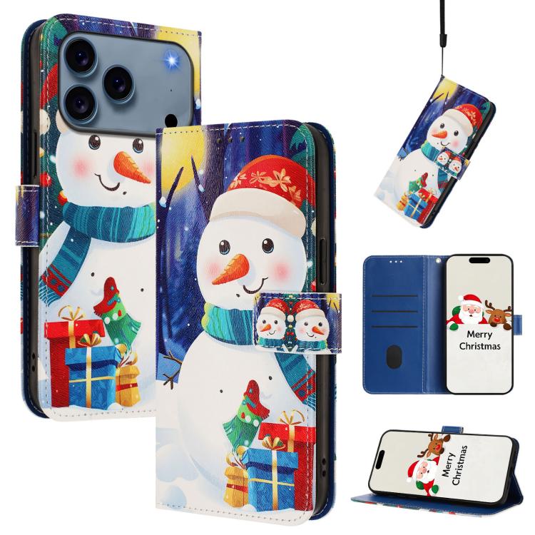 聖誕系列扣環皮革手機殼附手腕帶，適用於 iPhone 17e / 16e、iPhone 17 Pro Max、iPhone 17 Pro、iPhone 17、iPhone Air、iPhone 16 Pro Max、iPhone 16 Pro、iPhone 16 Plus