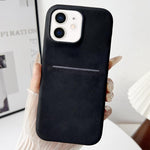皮膚觸感羊皮卡槽手機殼，適用於 iPhone 12 / 12 Pro、iPhone 12 Pro Max