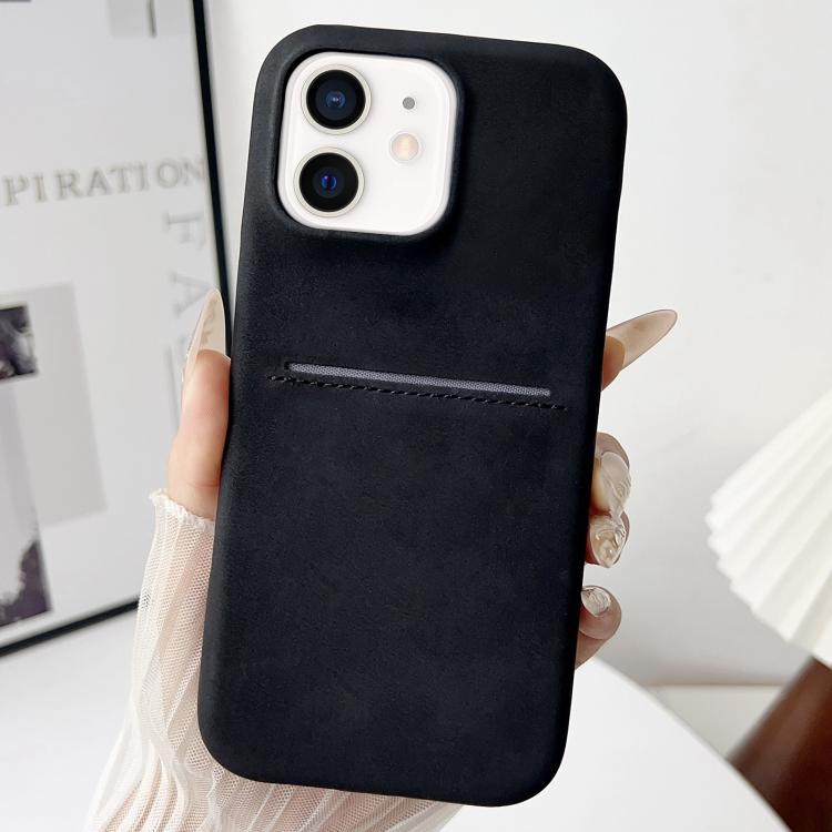 皮膚觸感羊皮卡槽手機殼，適用於 iPhone 12 / 12 Pro、iPhone 12 Pro Max