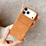 皮膚觸感羊皮卡槽手機殼，適用於 iPhone 12 / 12 Pro、iPhone 12 Pro Max