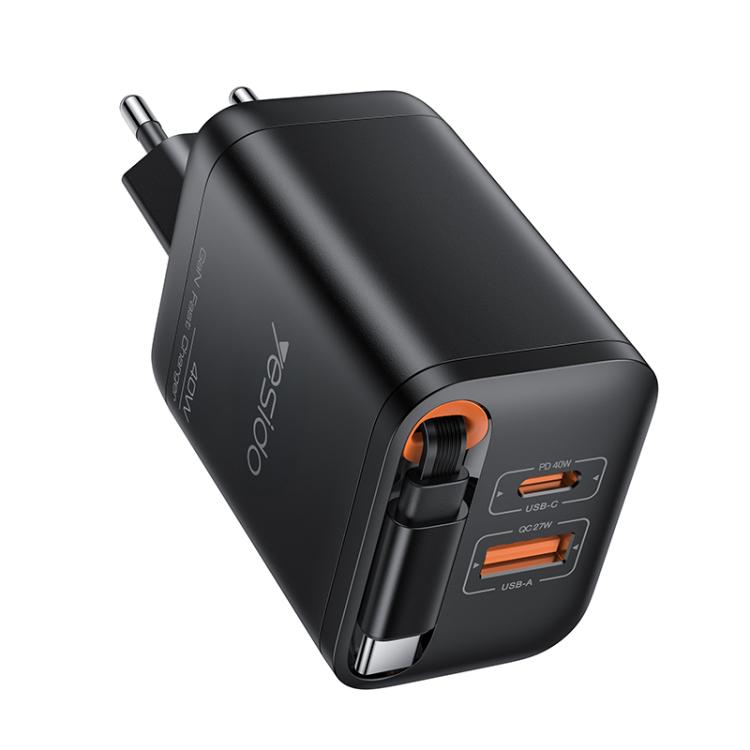 Yesido YC99 40W 快速充電器，附伸縮 Type-C 線，YC99