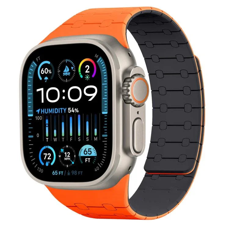 xDfind 對比色磁性矽膠錶帶，適用於 Apple Watch 42 / 44 / 45 / 46 / 49mm，適用於 Apple Watch 38 / 40 / 41 / S10 42mm