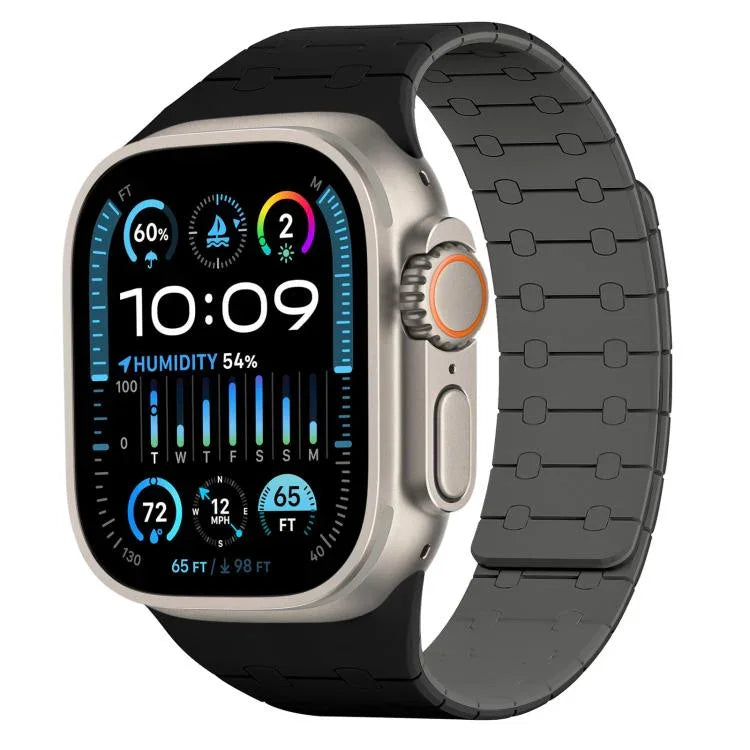 xDfind 對比色磁性矽膠錶帶，適用於 Apple Watch 42 / 44 / 45 / 46 / 49mm，適用於 Apple Watch 38 / 40 / 41 / S10 42mm