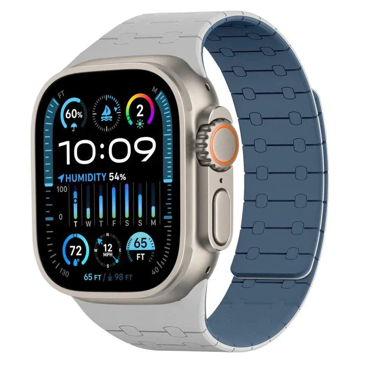 xDfind 對比色磁性矽膠錶帶，適用於 Apple Watch 42 / 44 / 45 / 46 / 49mm，適用於 Apple Watch 38 / 40 / 41 / S10 42mm