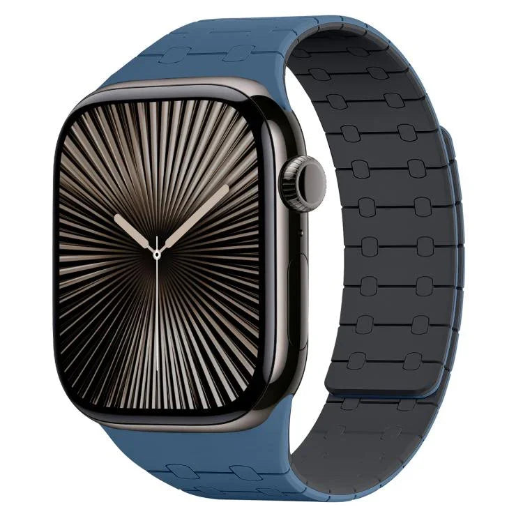 xDfind 對比色磁性矽膠錶帶，適用於 Apple Watch 42 / 44 / 45 / 46 / 49mm，適用於 Apple Watch 38 / 40 / 41 / S10 42mm