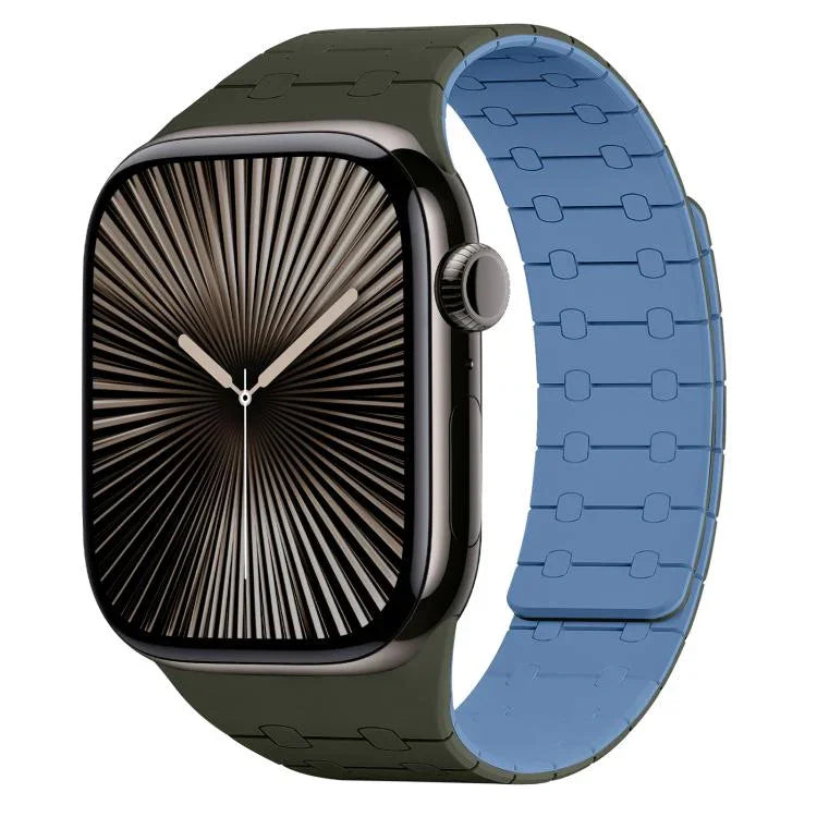 xDfind 對比色磁性矽膠錶帶，適用於 Apple Watch 42 / 44 / 45 / 46 / 49mm，適用於 Apple Watch 38 / 40 / 41 / S10 42mm