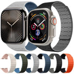 xDfind 對比色磁性矽膠錶帶，適用於 Apple Watch 42 / 44 / 45 / 46 / 49mm，適用於 Apple Watch 38 / 40 / 41 / S10 42mm