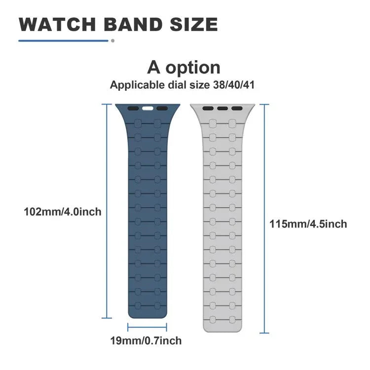 xDfind 對比色磁性矽膠錶帶，適用於 Apple Watch 42 / 44 / 45 / 46 / 49mm，適用於 Apple Watch 38 / 40 / 41 / S10 42mm