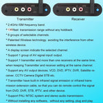 Measy AV240 2.4GHz 無線音頻/視頻發射器與接收器，帶紅外回傳功能，距離：400米，AV240 黑色