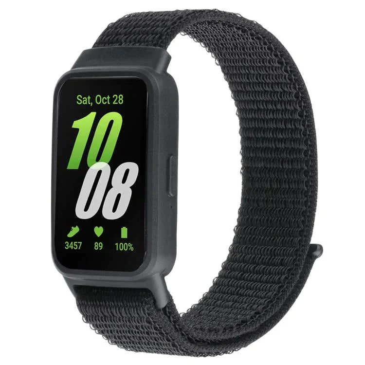 xDfind 錶框一體式尼龍魔鬼氈錶帶，適用於 Samsung Galaxy Fit 3