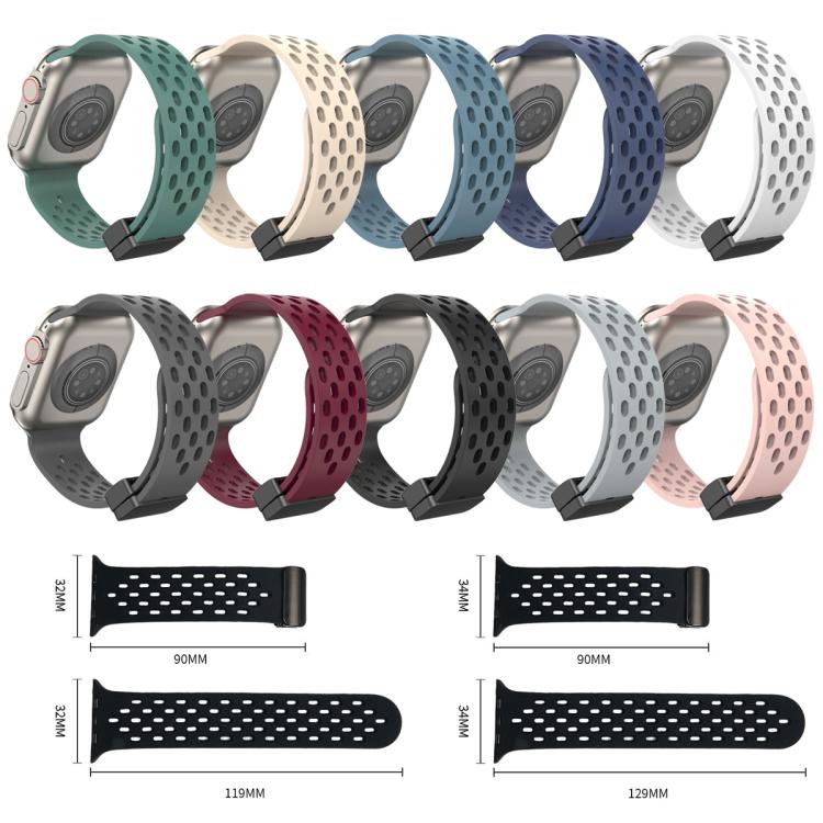 xDfind 磁性扣環矽膠錶帶，適用於 Apple Watch 42 / 44 / 45 / 46 / 49mm，適用於 Apple Watch 38 / 40 / 41 / S10 42mm