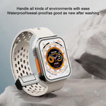 xDfind 磁性扣環矽膠錶帶，適用於 Apple Watch 42 / 44 / 45 / 46 / 49mm，適用於 Apple Watch 38 / 40 / 41 / S10 42mm