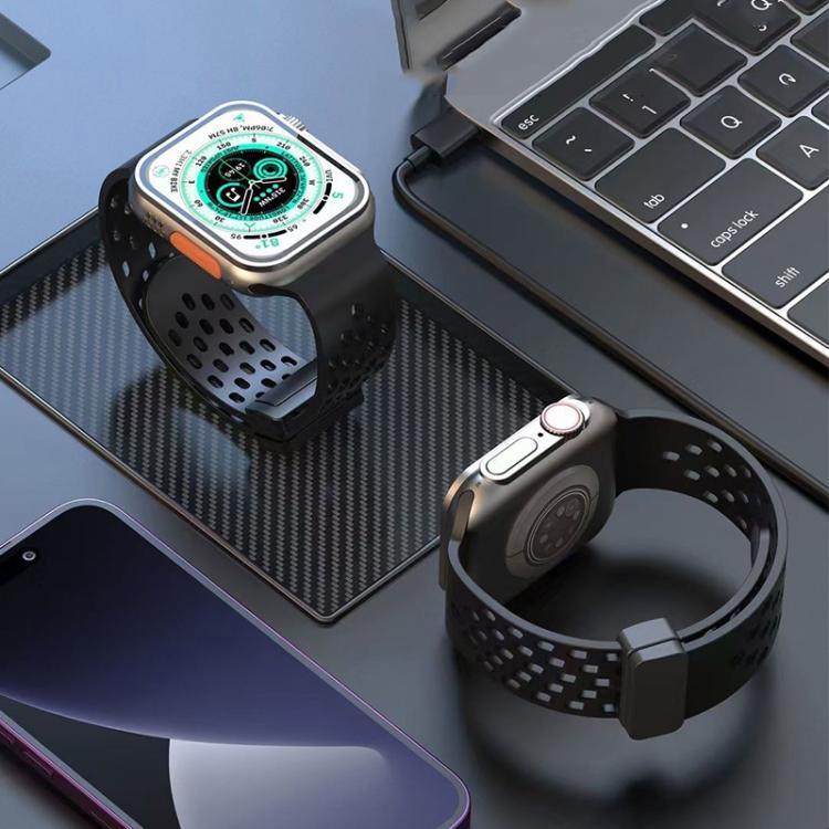 xDfind 磁性扣環矽膠錶帶，適用於 Apple Watch 42 / 44 / 45 / 46 / 49mm，適用於 Apple Watch 38 / 40 / 41 / S10 42mm