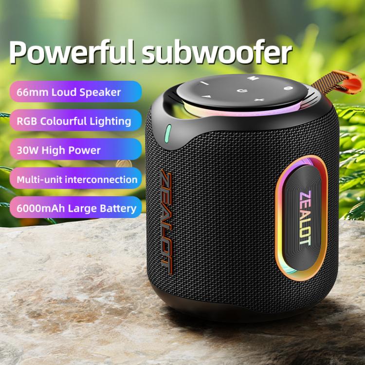 Zealot M1 30W 便攜戶外 IPX6 RGB 立體聲藍牙喇叭