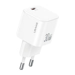 USAMS CC262 30W GaN USB-C / Type-C 埠迷你快速充電器，歐規插頭