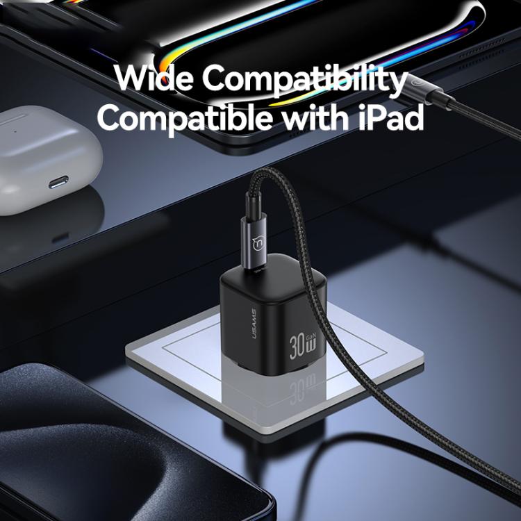 USAMS CC262 30W GaN USB-C / Type-C 埠迷你快速充電器，歐規插頭