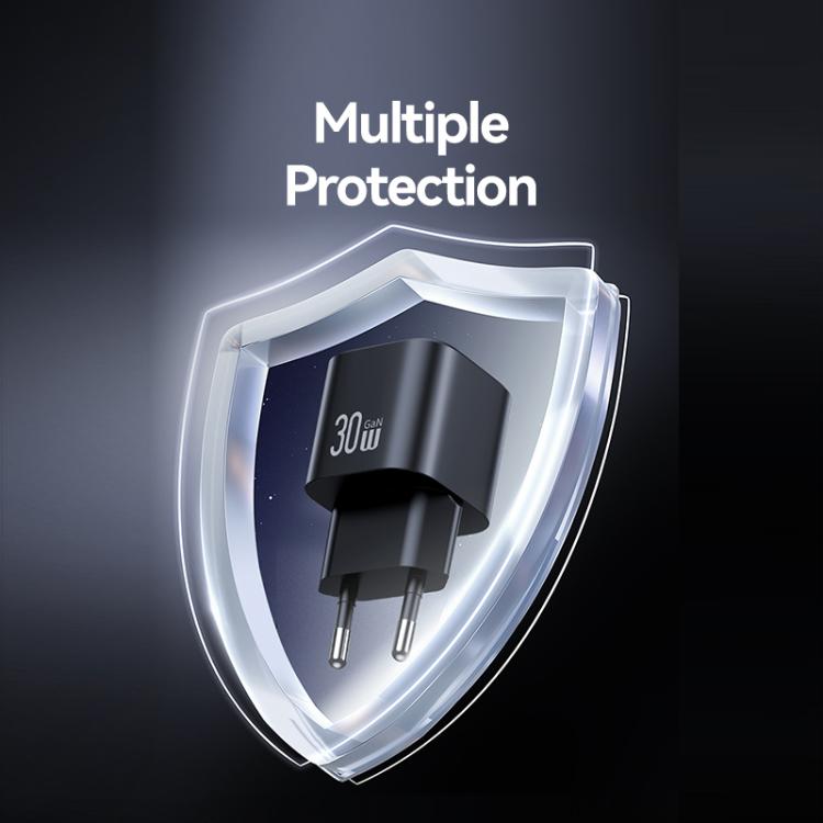 USAMS CC262 30W GaN USB-C / Type-C 埠迷你快速充電器，歐規插頭