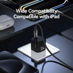 USAMS CC269 30W GaN USB-C / Type-C 埠迷你快速充電器，美規插頭