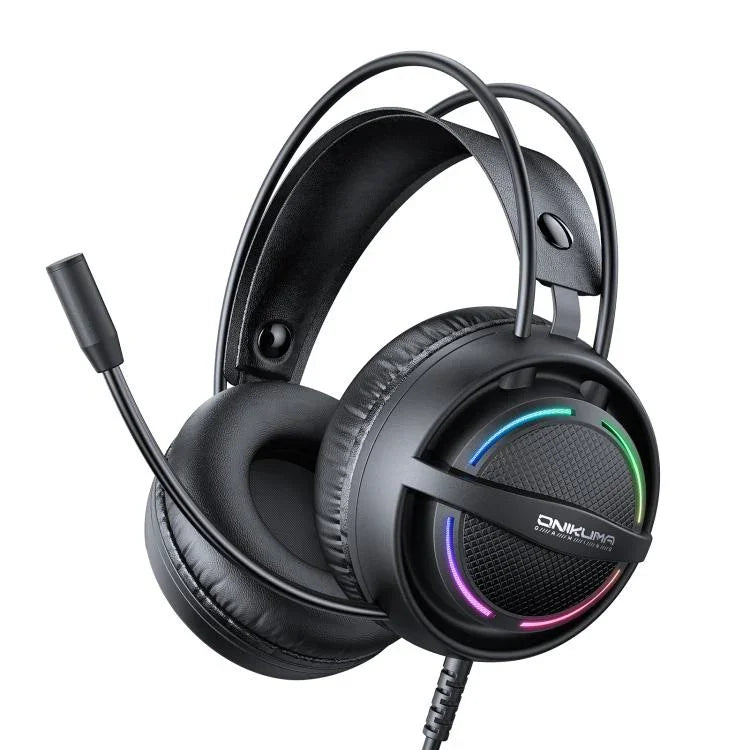 ONIKUMA X88 頭戴式 RGB 燈電競遊戲耳機，線長：2.2m，X88