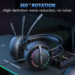 ONIKUMA X88 頭戴式 RGB 燈電競遊戲耳機，線長：2.2m，X88