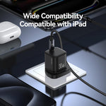 USAMS CC276 30W GaN USB-C / Type-C 埠迷你快速充電器，英規插頭