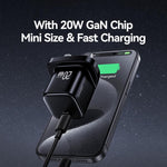 USAMS CC274 20W GaN USB-C / Type-C 埠迷你快速充電器，英規插頭