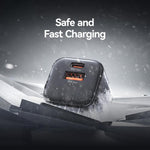 USAMS CC270 30W GaN USB-C / Type-C 及 USB 雙埠迷你快速充電器，美規插頭
