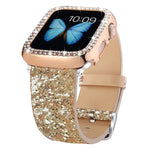 xDfind 閃亮亮片皮革錶帶，適用於 Apple Watch 42 / 44 / 45 / 46 / 49mm，適用於 Apple Watch 38 / 40 / 41 / S10 42mm