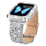 xDfind 閃亮亮片皮革錶帶，適用於 Apple Watch 42 / 44 / 45 / 46 / 49mm，適用於 Apple Watch 38 / 40 / 41 / S10 42mm