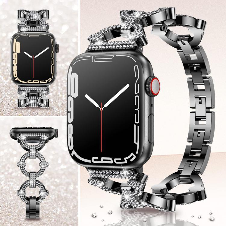 xDfind O 形鑽石金屬錶帶，適用於 Apple Watch 42 / 44 / 45 / 46 / 49mm，適用於 Apple Watch 38 / 40 / 41 / S10 42mm