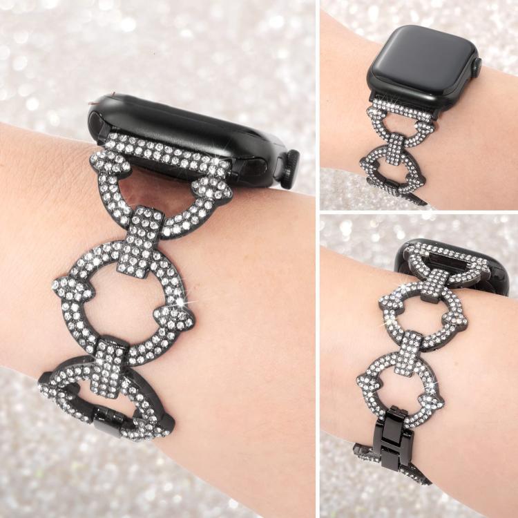 xDfind O 形鑽石金屬錶帶，適用於 Apple Watch 42 / 44 / 45 / 46 / 49mm，適用於 Apple Watch 38 / 40 / 41 / S10 42mm