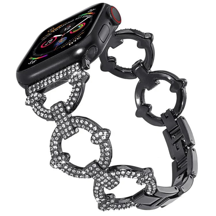 xDfind O 形鑽石金屬錶帶，適用於 Apple Watch 42 / 44 / 45 / 46 / 49mm，適用於 Apple Watch 38 / 40 / 41 / S10 42mm