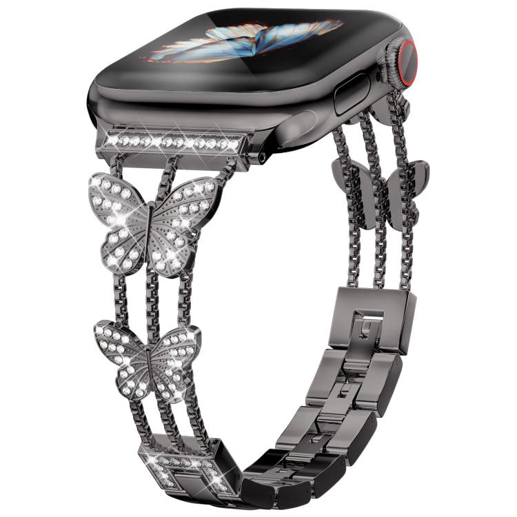 xDfind 蝴蝶形鑽石金屬錶帶，適用於 Apple Watch 42 / 44 / 45 / 46 / 49mm，適用於 Apple Watch 38 / 40 / 41 / S10 42mm
