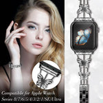 xDfind 蝴蝶形鑽石金屬錶帶，適用於 Apple Watch 42 / 44 / 45 / 46 / 49mm，適用於 Apple Watch 38 / 40 / 41 / S10 42mm
