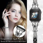 xDfind 蝴蝶形鑽石金屬錶帶，適用於 Apple Watch 42 / 44 / 45 / 46 / 49mm，適用於 Apple Watch 38 / 40 / 41 / S10 42mm