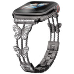 xDfind 蝴蝶形鑽石金屬錶帶，適用於 Apple Watch 42 / 44 / 45 / 46 / 49mm，適用於 Apple Watch 38 / 40 / 41 / S10 42mm