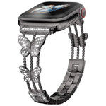 xDfind 蝴蝶形鑽石金屬錶帶，適用於 Apple Watch 42 / 44 / 45 / 46 / 49mm，適用於 Apple Watch 38 / 40 / 41 / S10 42mm